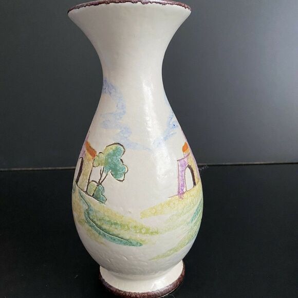 Vintage Bay Keramik West Germany Form 534/18 Villa Boat Scene Vase 1960s/1970s - Picture 6 of 10